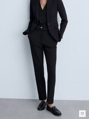 Mango Classic Black Women's Straight Suit Trousers